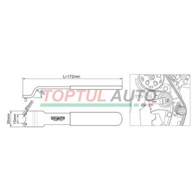 Ключ для натяжного ролика TOPTUL (VW,AUDI) JDBP1703