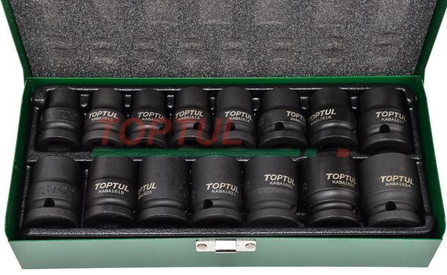Набір ударних головок TOPTUL 1/2" 10-24мм 15ед. GDAD1501