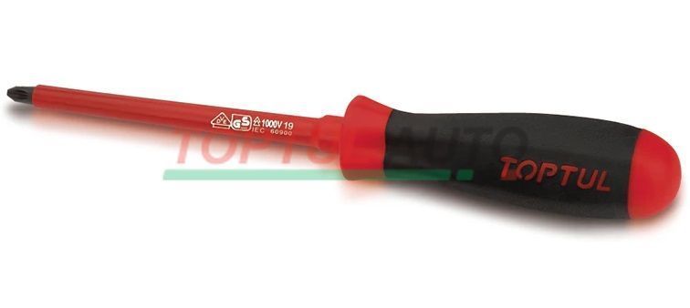 Отвертка диэлектрическая TOPTUL PH2x100 мм (1000V) FBEB0210