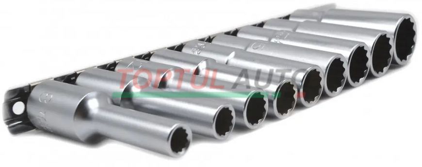 Набір головок довгих на планці TOPTUL 12-гр. 1/2" 9ед. 8-22мм GAAQ1605U-12