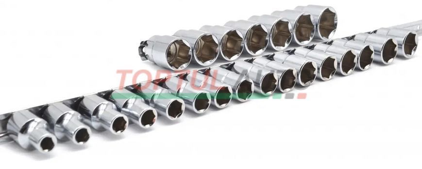 Набір головок торцевих на планці TOPTUL 1/2" 23ед. 8-32мм GAAQ1604U