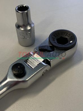 Трещотка мини 1/4" с шарниром TOPTUL 60 зубцов (исп. с FTDF0810) CHEV0811