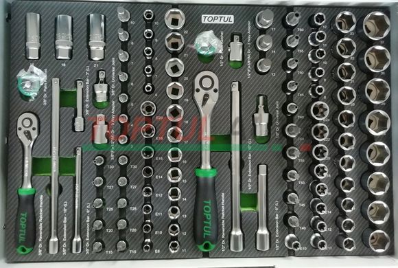 Тележка с инструментом для автосервиса TOPTUL (Pro-Plus) 8 секций 448ед. серая GE-44803
