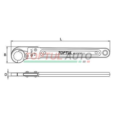 Раскрывающийся ключ с трещоткой TOPTUL 19мм AEAT1919