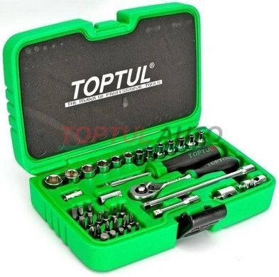 Набір торцевих головок і біт з тріскачкою TOPTUL 1/4" 41ед. GCAI4102