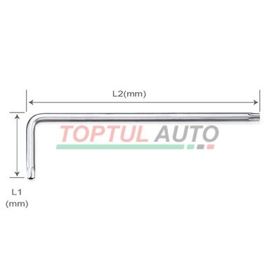 Ключ Torx T-30 Г-подібний довгий з отвором TOPTUL AIBE3017