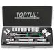 Набір головок з тріскачкою TOPTUL 1/2" 18ед. (6-гр.) GCAD1802 GCAD1802 фото 1