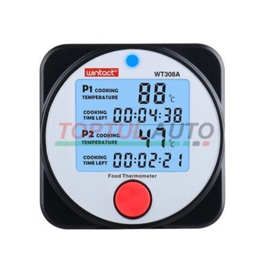 Термометр цифровий для барбекю 2-х канальний Bluetooth, -40-300&deg;C WINTACT WT308A