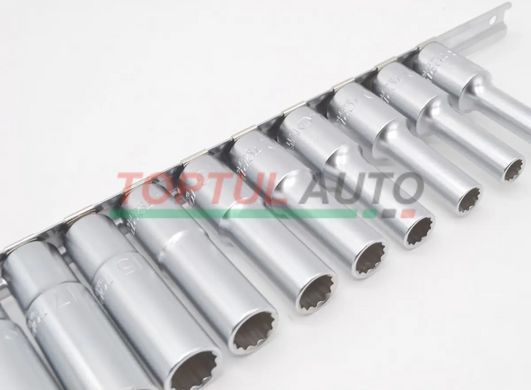 Набір головок довгих на планці TOPTUL 12-гр. 1/2" 15ед. 8-32мм GAAQ1607U-12