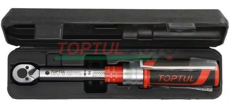 Ключ динамометрический 1/4"x295мм 5-25Nm TOPTUL ANBV0803