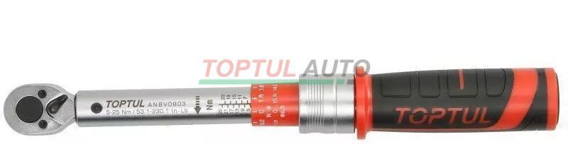 Ключ динамометрический 1/4"x295мм 5-25Nm TOPTUL ANBV0803