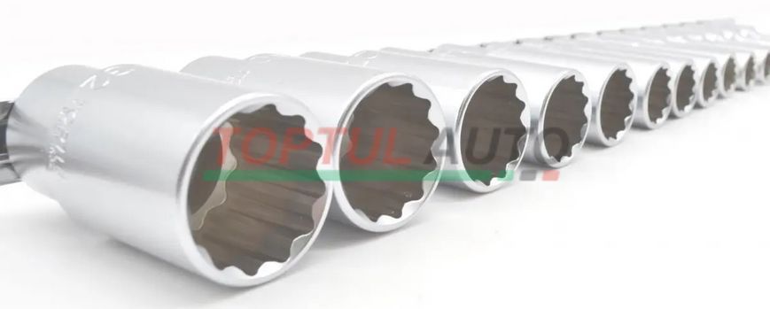 Набір головок довгих на планці TOPTUL 12-гр. 1/2" 15ед. 8-32мм GAAQ1607U-12