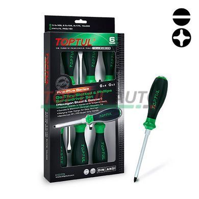 Набір викруток ударних з шестигранником 6 од. PRO-PLUS SERIES TOPTUL GFE-0602