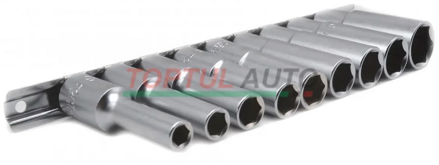 Довгі торцеві головки на планці TOPTUL 1/2" 9ед. 8-22мм GAAQ1605U