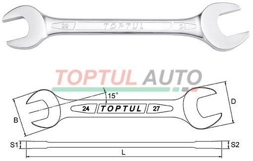 Ключ рожковый 20x22мм TOPTUL AAEJ2022
