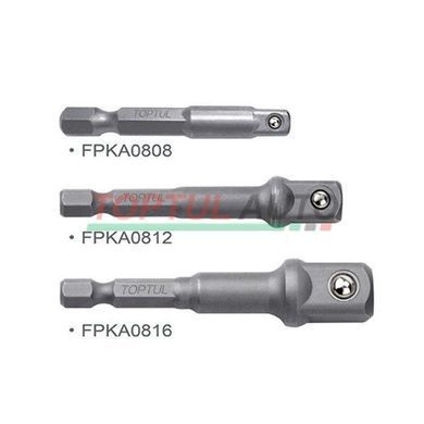 Набір перехідників під шуруповерт 1/4" 3ед. TOPTUL (1/4", 3/8", 1/2") GAAR0301