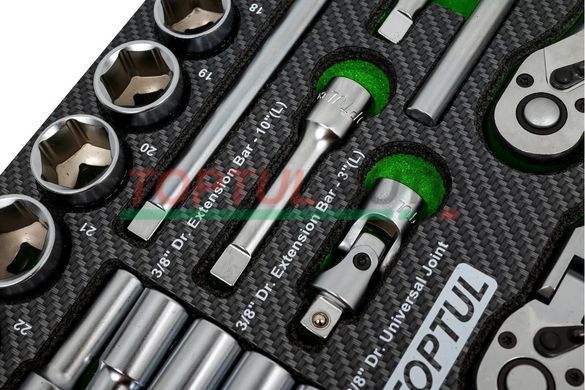 Тріскачки і головки в ложементі 3/8" 30ед. TOPTUL GEA3005