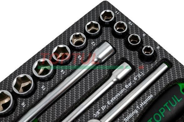 Тріскачки і головки в ложементі 3/8" 30ед. TOPTUL GEA3005