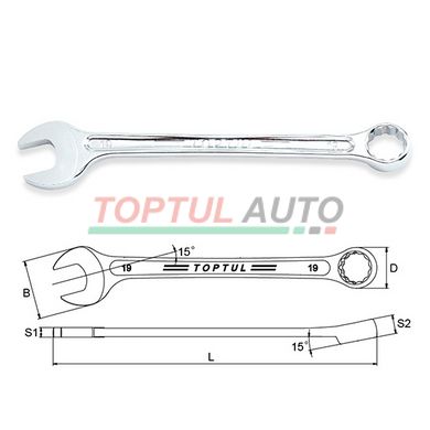 Ключ рожково-накидной TOPTUL 19мм Hi-Performance AAEX1919