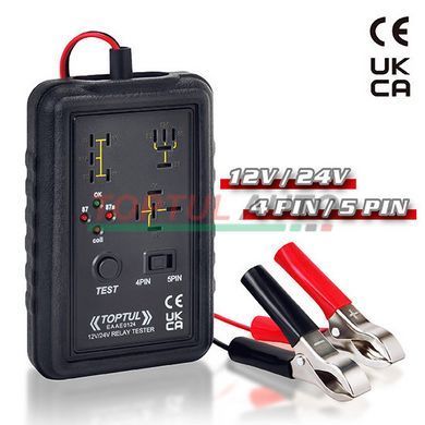 Тестер автомобильных реле 12V / 24V, 4-pin / 5-pin TOPTUL EAAE0124