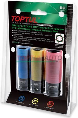 Набір головок для шиномонтажу TOPTUL 1/2" 3ед. Pro-Series GDAS0301