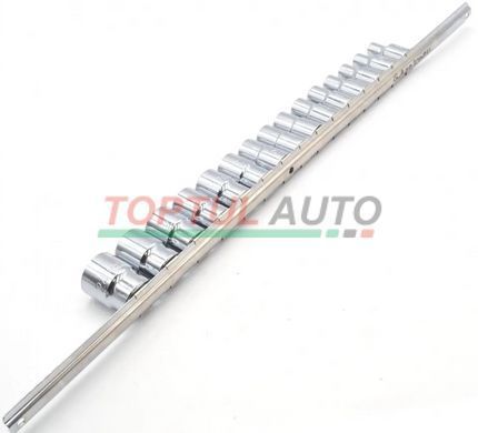 Набір головок торцевих на планці TOPTUL 1/2" 15ед. 8-24мм GAAQ1602U