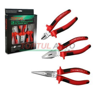 Плоскогубцы диэлектрические 1000V TOPTUL набор 3ед. GAAE0301