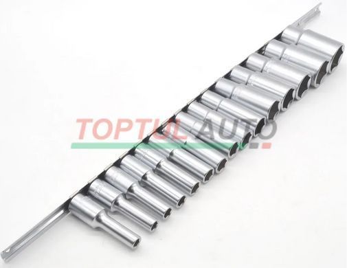 Длинные торцевые головки на планке TOPTUL 1/2" 15ед. 8-32мм GAAQ1607U