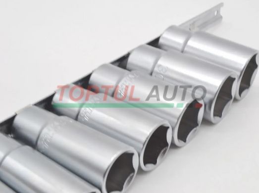 Длинные торцевые головки на планке TOPTUL 1/2" 15ед. 8-32мм GAAQ1607U