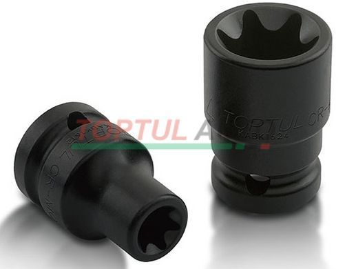 Набор головок ударных TORX 1/2" E10-E24 7ед. (звезда Давида) TOPTUL GDAG0701