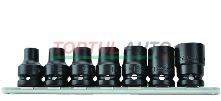 Набор головок ударных TORX 1/2" E10-E24 7ед. (звезда Давида) TOPTUL GDAG0701