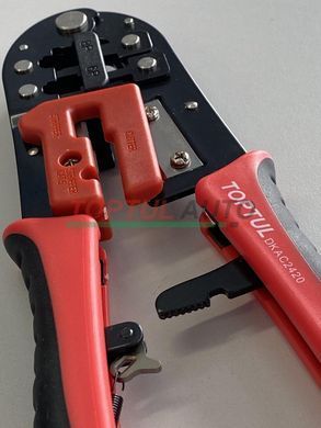 Кліщі для обтиску і зачистки проводів (RJ11/RJ12/RJ45) трещоточные TOPTUL DKAC2420