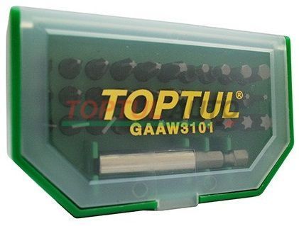 Набір біт для шуруповерта 31ед. TOPTUL 1/4" SL;PH;PZ;TORX;HEX + магнітний тримач GAAW3101