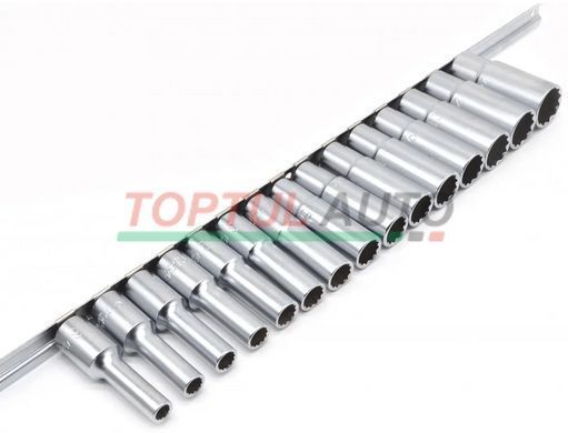 Набір головок довгих на планці TOPTUL 12-гр. 1/2" 15ед. 8-24 мм GAAQ1606U-12