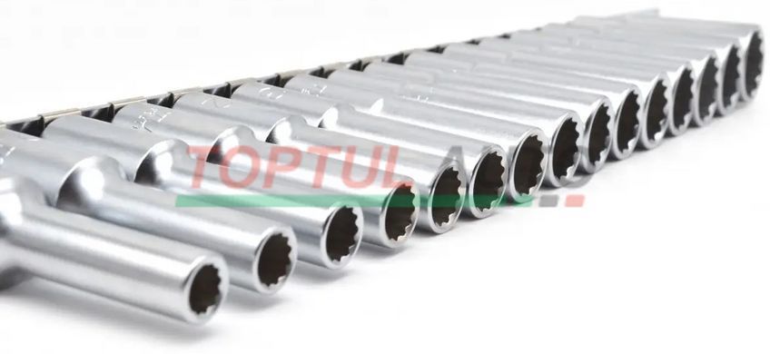 Набір головок довгих на планці TOPTUL 12-гр. 1/2" 15ед. 8-24 мм GAAQ1606U-12