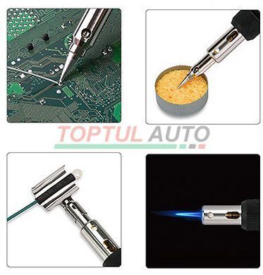 Паяльник газовый 150W с комплектом насадок 8ед. TOPTUL EGAE0801
